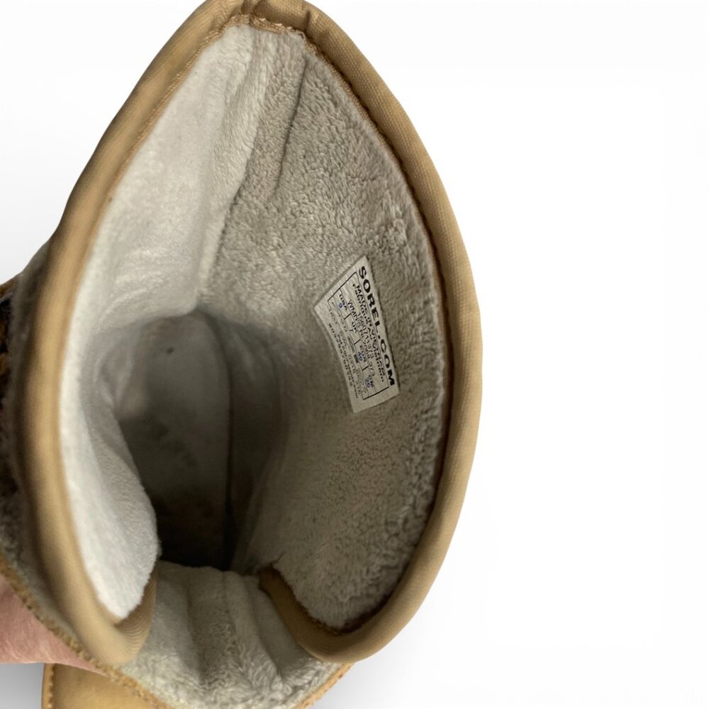 Sorel Campus Beige Tan Suede Leather Insulated Winter Boots NL2068-373 Women's 9 - Picture 10 of 14